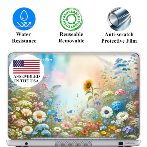 Custom Design Personalized Laptop Skin Sticker Cover Art Decal, Customize with Your Name or Text (13 Inch, Wild Flower Painting) - color: 3618, size: 13 Inch