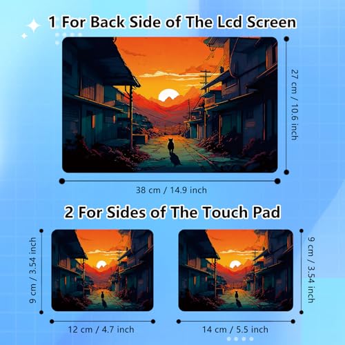 Universal Laptop Skin Sticker Decal for 11.6”12" 13" 13.3" 14" 15" 15.4" 15.6" Reusable Waterproof Scratch-Scratch Resistant Protective Vinyl Laptop Notebook Skin Stickers - Mountain Sunrise and Cat - color: Mountain Sunrise and Cat