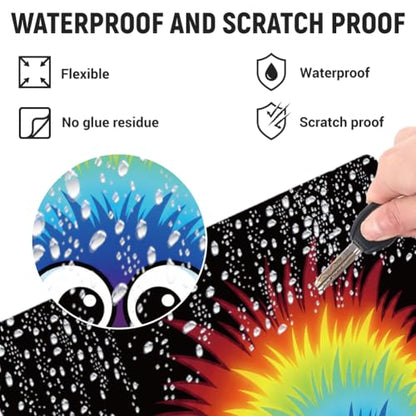 3Pcs Cartoon Hedgehog Laptop Skin Sticker Universal Removable Vinyl Stickers Fits for 12.1 13 14 15.6 16 Inch Waterproof Notebook Decal Cover Gift - color: black