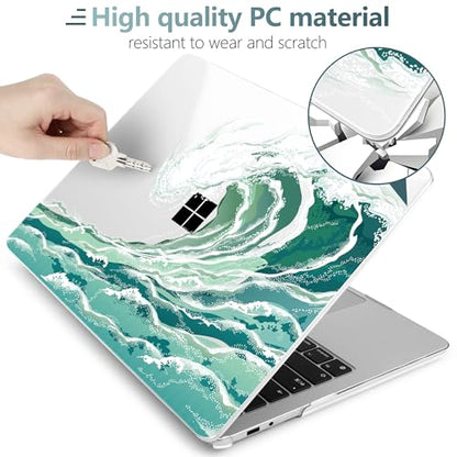 Batianda Case for Microsoft Surface Laptop 13 inch 2025 2026, Aqua Wave | Fits Model 2095, Artistic Patterns Ultra-Slim Lightweight Scratch-Resistant Hard Shell with Professional Protection - color: Wave