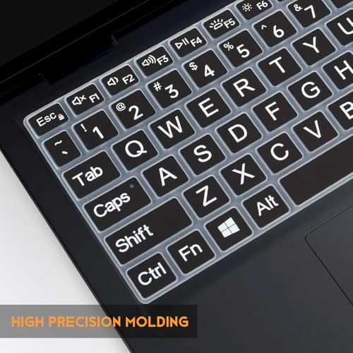 Large Print Keyboard Cover Skin for 2026 2025 Dell 15 Laptop DC15250 DC15255 15.6, Inspiron 15 3510 3520 3530 3511 3525 3535 5510 5515 5518/ Inspiron 16 5640 5645, 15.6 Dell Latitude 3520 Laptop,Black - color: Black Large Letters