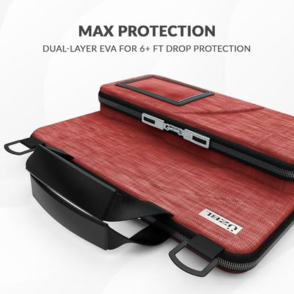 11-11.6 Inch Always-on Chromebook Protective Hard Shell Case Cover with Pouch and Shoulder Strap, Fits MacBook Neo 13 inch - color: Deep Red