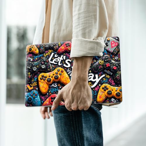 Reusable Universal Laptop Skin Sticker, Cut to Fit for 11.6–15.6 Inch Laptops, Waterproof Protective Film, No-Residue - Play Games - color: Play Games
