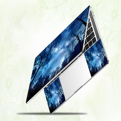 Laptop Skin Sticker Decal, Universal Reusable Vinyl Laptop Cover for 12" 13" 13.3" 14" 15" 15.4" 15.6" Notebook PC, Reusable Waterproof Scratch-Resistant with 2 Wrist Pads,Art Galaxy Forest - color: Art Galaxy Forest