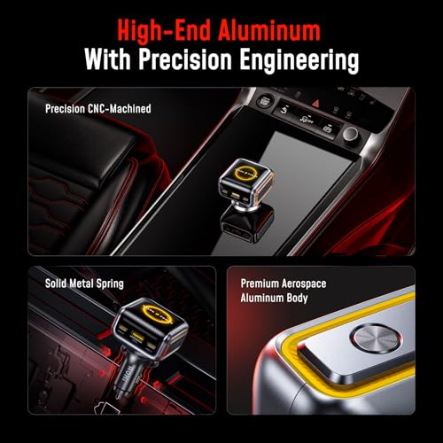 AOHI SUPERAUTO 170W Car Charger with TFT Smart Display, 140W PD 3.1 USB C Fast Charging Car Adapter, Compatible with MacBook Pro, Laptops, iPhone 17 Pro Max, Galaxy S25 Ultra