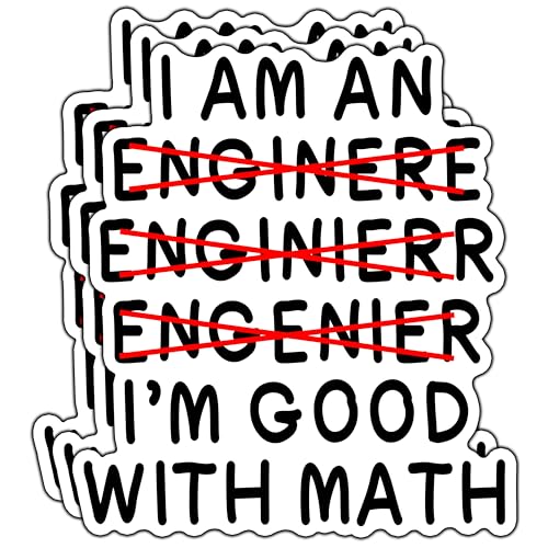 (3Pcs) I'm an Engineer I'm Good with Math Sticker Funny Engineer Quote Stickers Engineering Humorous Decorative Waterproof Vinyl Decal for Mug Laptop Water Bottle Tumbler Phone Size 2.7x3 Inches