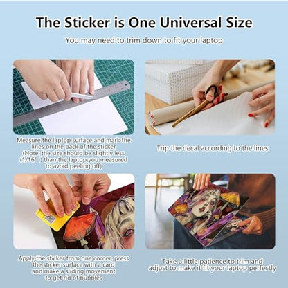 Universal Laptop Skin Sticker with 2 Wrist Pad Skins, Waterproof Scratch Resistant Vinyl Laptop Cover Decal, Cut to Fit for 11–15.6 Inch MacBook HP Dell Lenovo, Mushroom Girl - color: Mushroom Girl