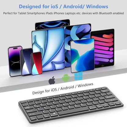 MMK Wireless iPad Keyboard-Black | Tablet Keyboard for iPad 11th/10th/9th/8th & Pro 13/12.9/11", Air 13/11" and Other Bluetooth-enabled Devices. - color: Black