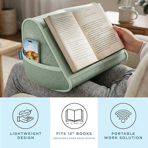 LAPGEAR Book Pillow - Sage Green, Fits 6" x 9" Books - color: Sage Green