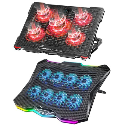 AICHESON AA3 Gaming Laptop 8 Cooling Fans and S035 Red Laptop Cooler Set