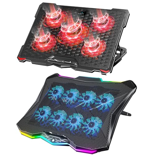 AICHESON AA3 Gaming Laptop 8 Cooling Fans and S035 Red Laptop Cooler Set