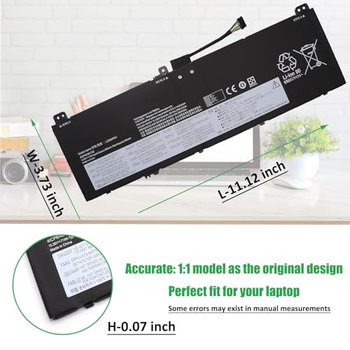 L22C4PA1 L22M4PA1 Laptop Battery Replacement for Lenovo Yoga 7 14IRL8 14ARP8 16IRL8 16ARP8 Yoga 7 2-in-1 14IML9 14AHP9 16IML9 16AHP9 Series SB11K38964 SB11K38965 SB11K38967 L22D4PA1 71Wh - size: 11.12*3.73*0.07inch L22M4PA1