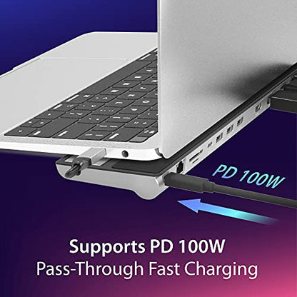 j5create USB C Docking Station- Supports up to 3 Display Simultaneously | HDMI, DisplayPort, VGA, 100W PD Fast Charging, Gigabit Ethernet | Comes with Type C Cable Compartment (JCD543)