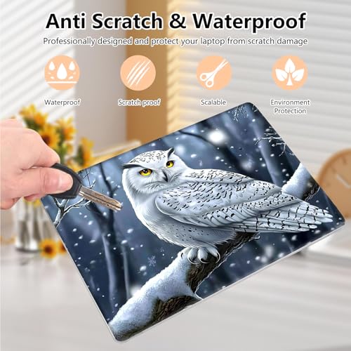 Laptop Skin Sticker Decal 15.6 Inch,12 13 13.3 14 15 15.6 in Laptop Netbook Skins for Notebook,Art Decal Removable Waterproof Scratch Resistant,Universal Vinyl Cover,Cute White Owl - color: Cute White Owl