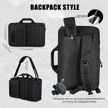 3-in-1 Laptop Briefcase for Men, 15.6 Inch Convertible Work Bag