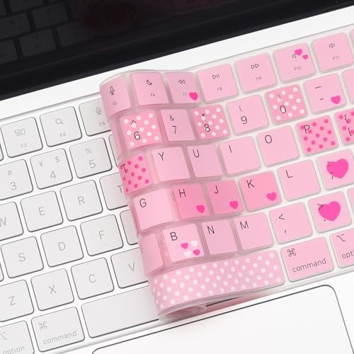 2 Pack Keyboard Cover for 2026 MacBook Neo 13" (Touch ID) & MacBook Pro 14"/16" M5-M1 Pro/Max, M5-M2 & MacBook Air 13"/15" M5-M1, Keyboard Protective Skin US Layout-Lovly - color: Lovly+TPU