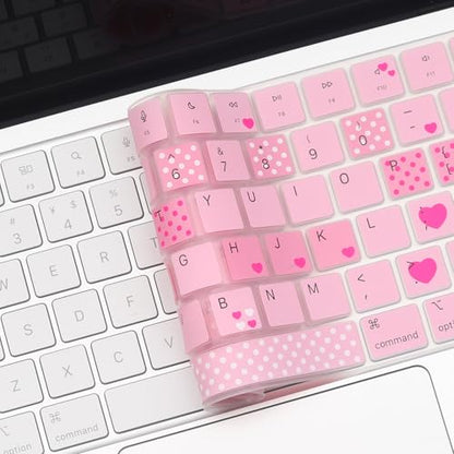 Keyboard Cover Skin for 2026-2023 MacBook Air 13" 15" M5 M4 M3 M2, 2026-2021 MacBook Pro 14" 16" M5 M4 M3 M2 M1 Pro/Max, 2026 MacBook Neo 13“ (Touch ID) Skin Protector Accessories US Layout-Lovly - color: Lovly