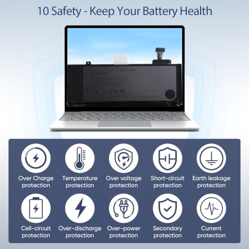 A1278 A1322 Battery Replacement for MacBook Pro 13 inch [Mid 2009 2010 2012 Early 2011 Late 2011] 661-5229 661-5557 020-6547-A 020-6765-A Long Lasting [63.5Wh 10.95V] - size: 8.27*3.07*0.43inch A1322