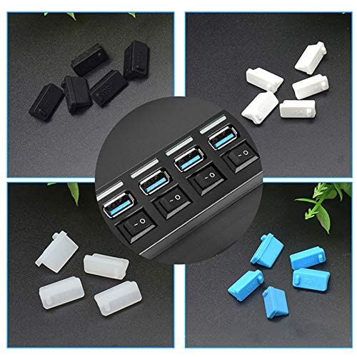 10PCS Universal Computer Anti Dust Stopper/Plug, General Laptops Soft Silicone Dustproof Cover, Notebook Laptop PC Computer Accessories, Anti-dust Stopper-USB3.0 Black Silicone - color: USB3.0 Black Silicone