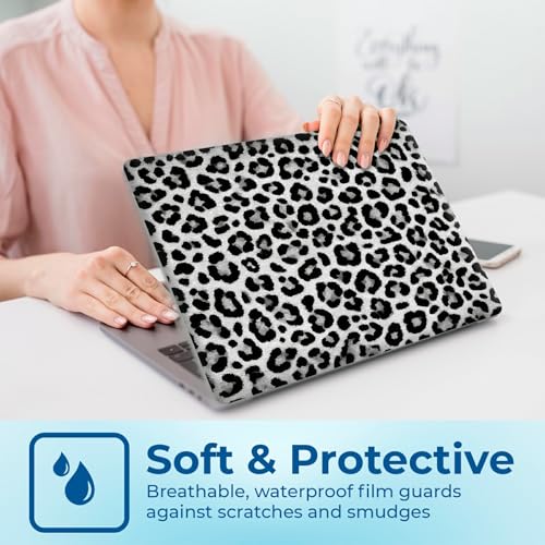 Reusable Universal Laptop Skin Sticker, Cut to Fit for 11.6–15.6 Inch Laptops, Waterproof Protective Film, No-Residue - Black White Leopard - color: Black White Leopard