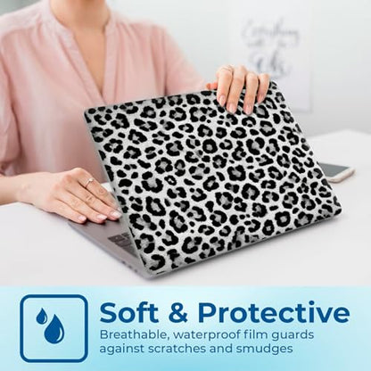 Reusable Universal Laptop Skin Sticker, Cut to Fit for 11.6–15.6 Inch Laptops, Waterproof Protective Film, No-Residue - Black White Leopard - color: Black White Leopard
