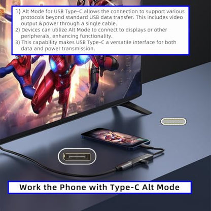 chenyang USB C Hub,3 in 1 USB C to Displayport 4K@120hz/USB 3.0 10Gbps/USB C PD 60W Charging Multi-Port Adapter - style: Displayport PD 60W