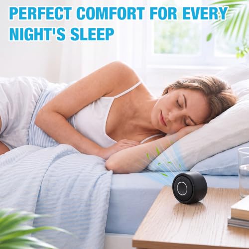 3 Pack Portable Silent Mini Bladeless Fan Clip On Cooling USB Rechargeable Electric Small Fan for Shirt Belt Waist Outdoor Travel Office Summer Wear Personal Use(Black) - color: Black