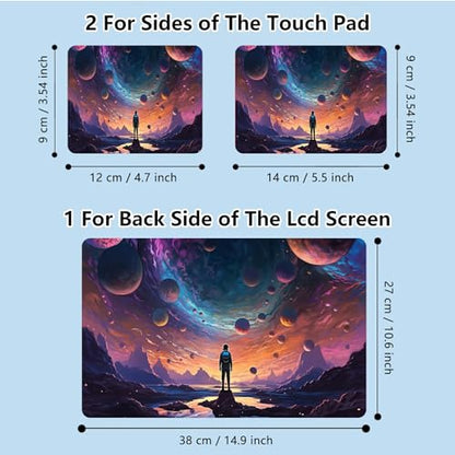 Universal Laptop Skin Sticker with 2 Wrist Pad Skins, Waterproof Scratch Resistant Vinyl Laptop Cover Decal, Cut to Fit for 11–15.6 Inch MacBook HP Dell Lenovo, Human Space - color: Human Space