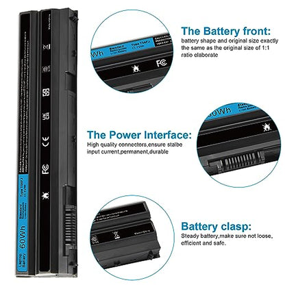 T54FJ M5Y0X 8858X Laptop Battery for Dell Latitude E6420 E6520 E6530 E5420 E5520 E5430 E5530 Inspiron 17r-7720 17r-se-7720 17r-5720 15r-5520 15r-7520 P/N: T54F3 P8TC7 P9TJ0 R48V X57F1 M421R M521R - size: 8.2*1.97*0.79inch