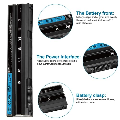 T54FJ M5Y0X 8858X Laptop Battery for Dell Latitude E6420 E6520 E6530 E5420 E5520 E5430 E5530 Inspiron 17r-7720 17r-se-7720 17r-5720 15r-5520 15r-7520 P/N: T54F3 P8TC7 P9TJ0 R48V X57F1 M421R M521R - size: 8.2*1.97*0.79inch