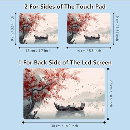 Universal Laptop Skin Sticker with 2 Wrist Pad Skins, Waterproof Scratch Resistant Vinyl Laptop Cover Decal, Cut to Fit for 11–15.6 Inch MacBook HP Dell Lenovo, Ink Painting - color: Ink Painting