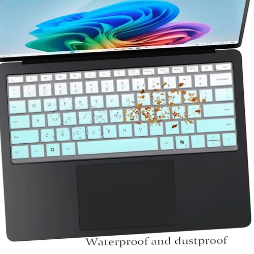2 PCS Keyboard Cover for 2025 2024 Microsoft Surface Laptop 7(7th Edition Copilot+ PC) 13.8 & 15 inch US Layout Keyboard Skin-MGreen+Clear - color: MGreen+Clear