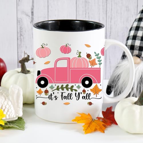 Rngmsi Fall UV DTF Stickers - 10 Sheets Pink Autumn UV DTF Cup Wraps for 16 oz Glass, Pumpkin Car Maple Leaf Drinking Rub on Transfer Stickers, Waterproof Uvdtf Decals for Water Bottle DIY Fall Crafts - style: Fall Pumpkin