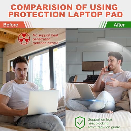 EMF Radiation Shielding Laptop Pad - 12x16 Inch Heat Blocking Mat, Anti-Radiation & Heat Protection for Laptop, Notebook, Tablet Use on Lap, Office, Travel