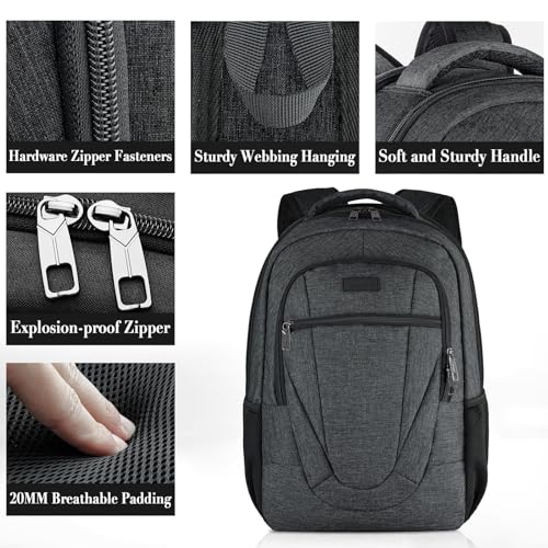 BIKROD Travel Laptop Backpack, 17 Inch Extra Large School Backpacks for Teen Boys and Girls, Black Water Resistant Women Back Pack, Business Men Sturdy Computer Bag - color: Black, size: 17.3 Inch