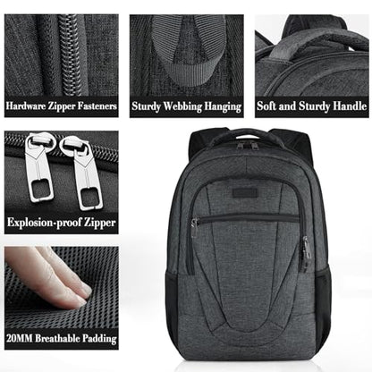 BIKROD Travel Laptop Backpack, 17 Inch Extra Large School Backpacks for Teen Boys and Girls, Black Water Resistant Women Back Pack, Business Men Sturdy Computer Bag - color: Black, size: 17.3 Inch