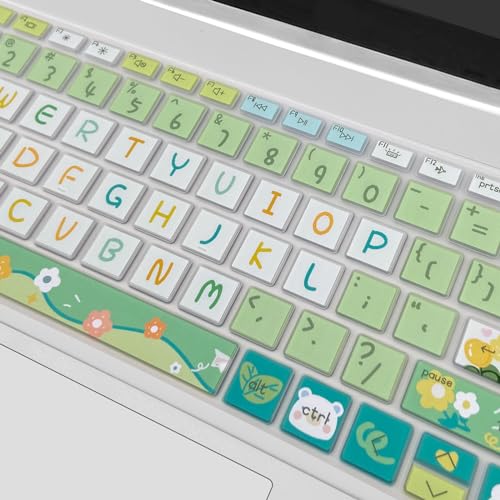 Cute Silicone Keyboard Cover for 15.6’’ HP Pavilion & HP Laptop 15-eg 15t-eg 15-eh 15-er Series, HP Laptop 17 17-cn 17-cp 17z-cp Series, Cute Flowers - color: Cute Flowers