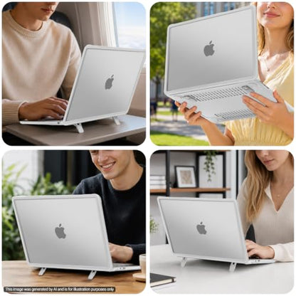 MOSISO Compatible with MacBook Air 13 inch Case M5 M4 M3 M2, Matte Clear | 4 in 1 Kit Anti-Crack Hard Shell with Kickstand for MacBook Air 13.6 inch Case 2026-2022 A3449 A3240 A3113 A2681 - color: Matte Clear