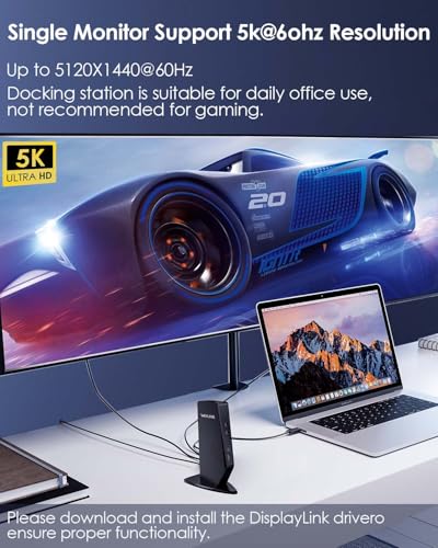 WAVLINK Universal Laptop Docking Station - Dual Monitor Support for Windows and Mac, 5K/Dual 4K@60Hz (2 HDMI, 2 DP, 3 USB, 2 USB-C, Ethernet, Audio&Mic) - style: 2 DP+2 HDMI