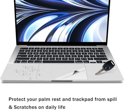 Palm Rest Skin for 2026-2022 MacBook Air 15" M5 M4 M3 M2 Chip Model A3448 A3241 A3114 A2941 Wrist Rest Protective Skin Cover (Silver) - color: MacBook Air 15.3（Silver）