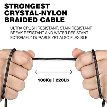 DUKABEL Headphone Splitter, Strong Braided & Gold-Plated 3.5mm Stereo Audio Y Splitter Cable 4-Pole Male to 2-Female Port Audio Stereo Cable Dual Headphone Jack Adapter Top Series - size: 11inch / 26cm