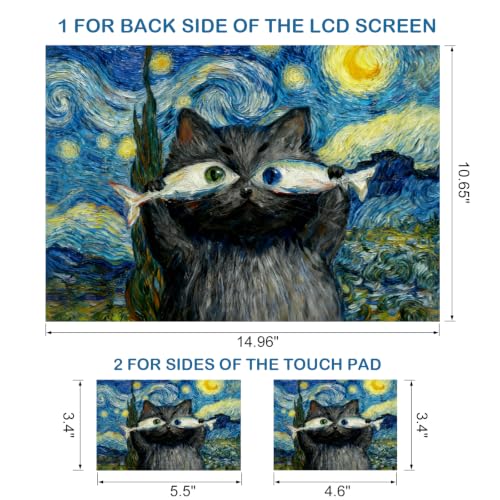 DINKY Laptop Skin Sticker Decal 15.6" 15.4" 12" 13" 13.3" 14" 15 inch Laptop Universal Vinyl Skin Stickers Cover Art Decal Notebook PC Personalized Protector, Blue Starry Sky Cat Fish - color: Blue Starry Sky Cat Fish