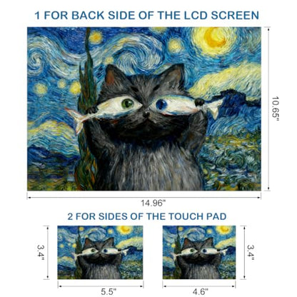 DINKY Laptop Skin Sticker Decal 15.6" 15.4" 12" 13" 13.3" 14" 15 inch Laptop Universal Vinyl Skin Stickers Cover Art Decal Notebook PC Personalized Protector, Blue Starry Sky Cat Fish - color: Blue Starry Sky Cat Fish