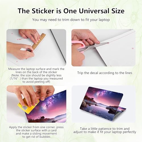 Laptop Skin Sticker Decal, Universal Reusable Vinyl Laptop Cover for 12" 13" 13.3" 14" 15" 15.4" 15.6" Notebook PC, Reusable Waterproof Scratch-Resistant with 2 Wrist Pads,Art Galaxy Landscape - color: Art Galaxy Landscape