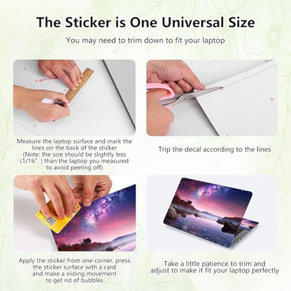 Laptop Skin Sticker Decal, Universal Reusable Vinyl Laptop Cover for 12" 13" 13.3" 14" 15" 15.4" 15.6" Notebook PC, Reusable Waterproof Scratch-Resistant with 2 Wrist Pads,Art Galaxy Landscape - color: Art Galaxy Landscape