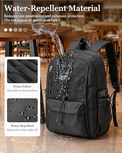 suwasp College Backpack for Women, Waterproof Laptop Backpack Fits 15.6 Inch Laptop, School Bookbag with Water Bottle Pocket, Anti Theft Work Backpack for College, Travel, Commuter, Black - color: Black