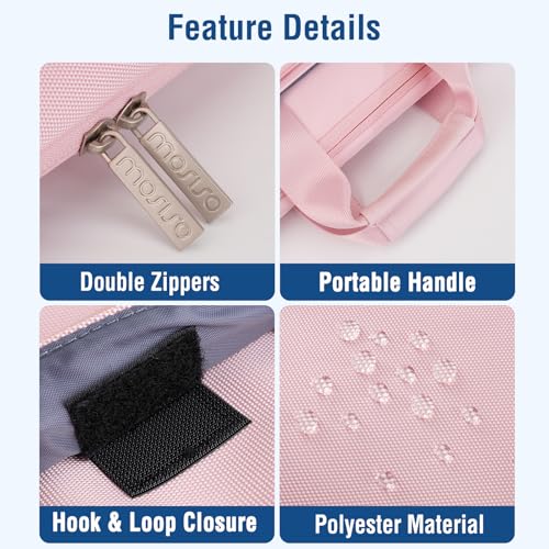 MOSISO 360 Protective Laptop Bag 14 inch, 14 inch Computer Bag | Compatible with HP Lenovo Dell ASUS Acer, HP Stream,Dell Latitude,IdeaPad, Laptop Carrying Case with Strap&Handle, Pink - color: Pink, size: 14 inch