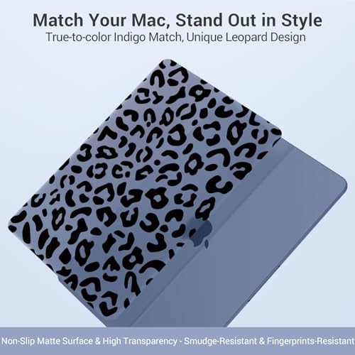 MOSISO Leopard Grain Hard Case Compatible with MacBook Neo 13 inch 2026 Release Model A3404, 3 in 1 Crack-Resistant Protective Hard Shell Case&Keyboard Cover&Screen Protector, Indigo - color: Indigo
