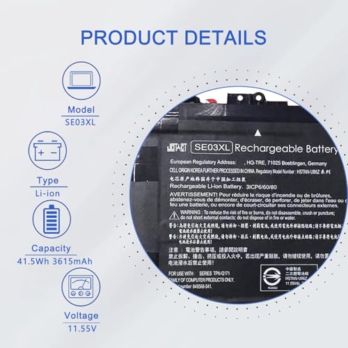 JOTACT SE03XL Laptop Battery Compatible with HP Pavilion 14 14-AL000 14-AL125TX 14-AL136TX Series SE03041XL HSTNN-LB7G HSTNN-UB6Z TPN-Q171 849568-421 849568-541 849908-850 11.55V 41.5Wh 3615mAh