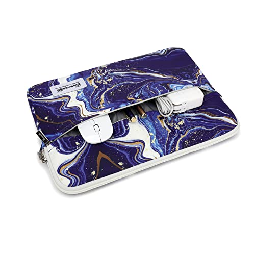 Canvaslife Blue Marble Pattern 13 inch Canvas Laptop Sleeve with Pocket 13 inch 13.3 inch Laptop case 13.1 case - color: Blue Marble, size: 13 inch/13.3 inch